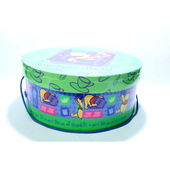 Vintage Disney Winnie The Pooh Smackeral Attack Round Hat Storage Box 12" x 5" - Picture 4 of 8